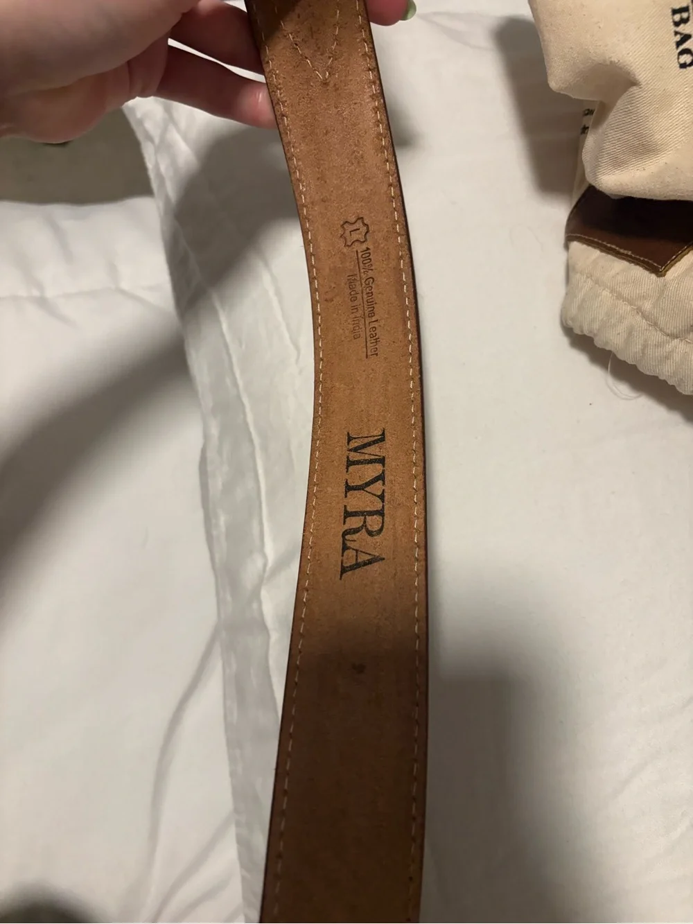Myra tooled Leather Western Belt with Decorative Silver Buckle